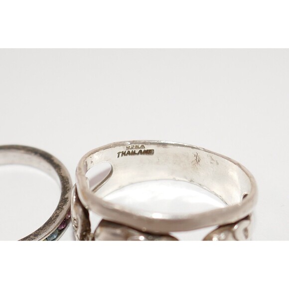 925 Sterling Silver Ring Lot Size 6-8.5 - Picture 10 of 12